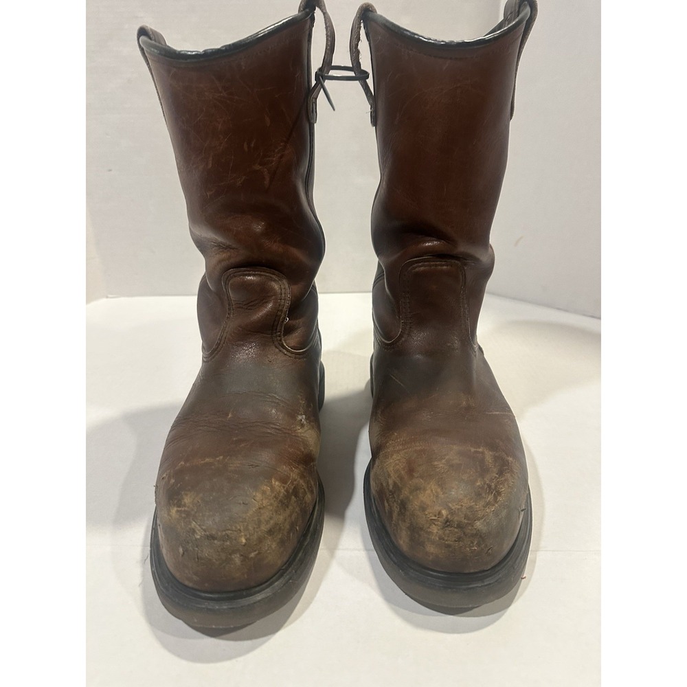 Red Wing Work Boots Leather Pull On Brown Men Size 10.5 ANSIZ41PT99 Oil Slip Res